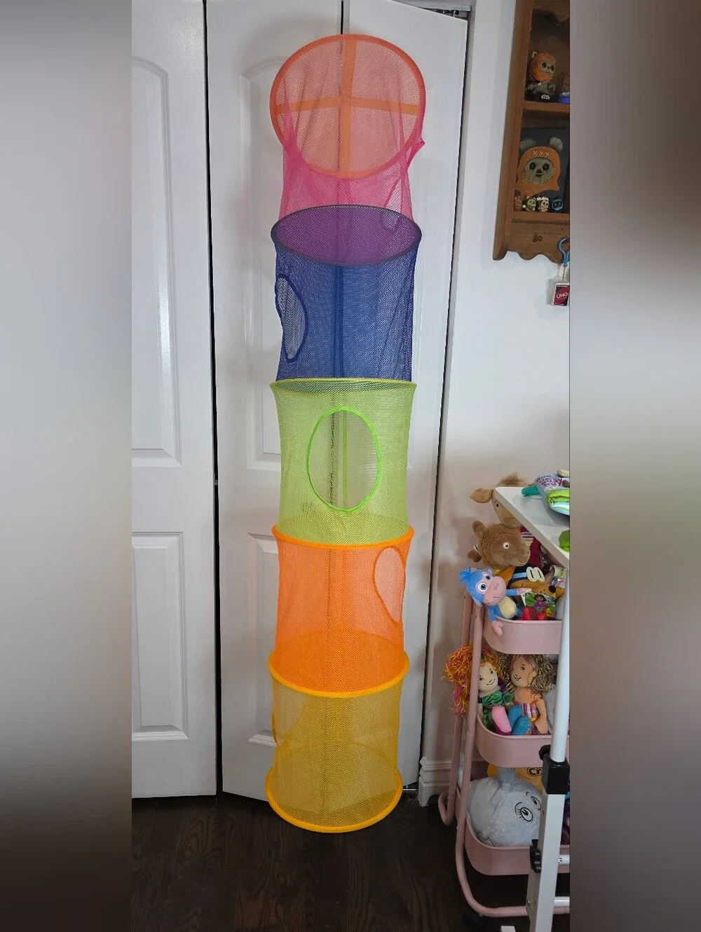 Multicolor Hanging Mesh Storage Organizer